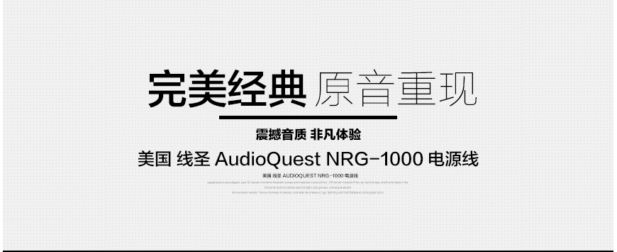 美國線圣,線圣AudioQuest,AudioQuest NRG-1000,電源線,音響電源線