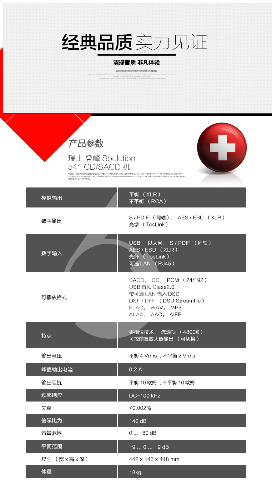 Soulution 541,瑞士登峰Soulution 541 SACD CD播放器,瑞士登峰Soulution CD機