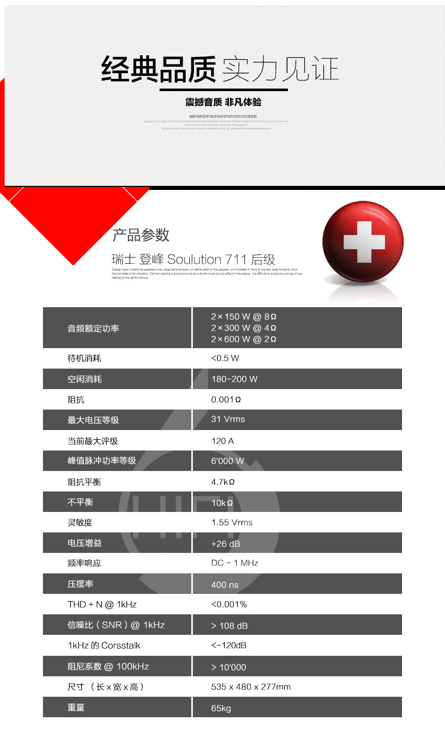 Soulution 711,瑞士登峰Soulution 711 立體聲后級,瑞士登峰Soulution HIFI功放