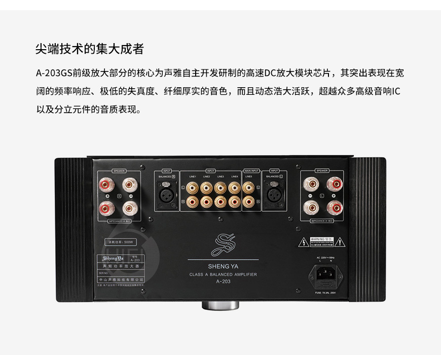 聲雅A203GS 合并機,聲雅后級,聲雅功放