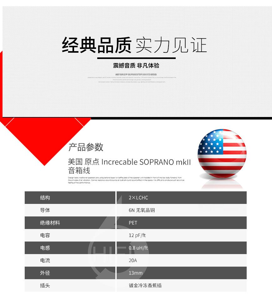 原點SOPRANO mkII,Increcable SOPRANO mkII,原點音箱線