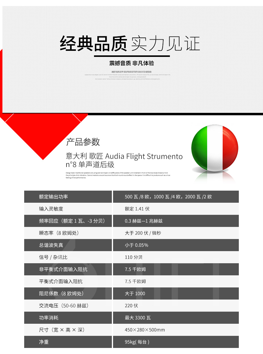 Audia Flight Strumento n°8,歌匠八號后級,歌匠功放