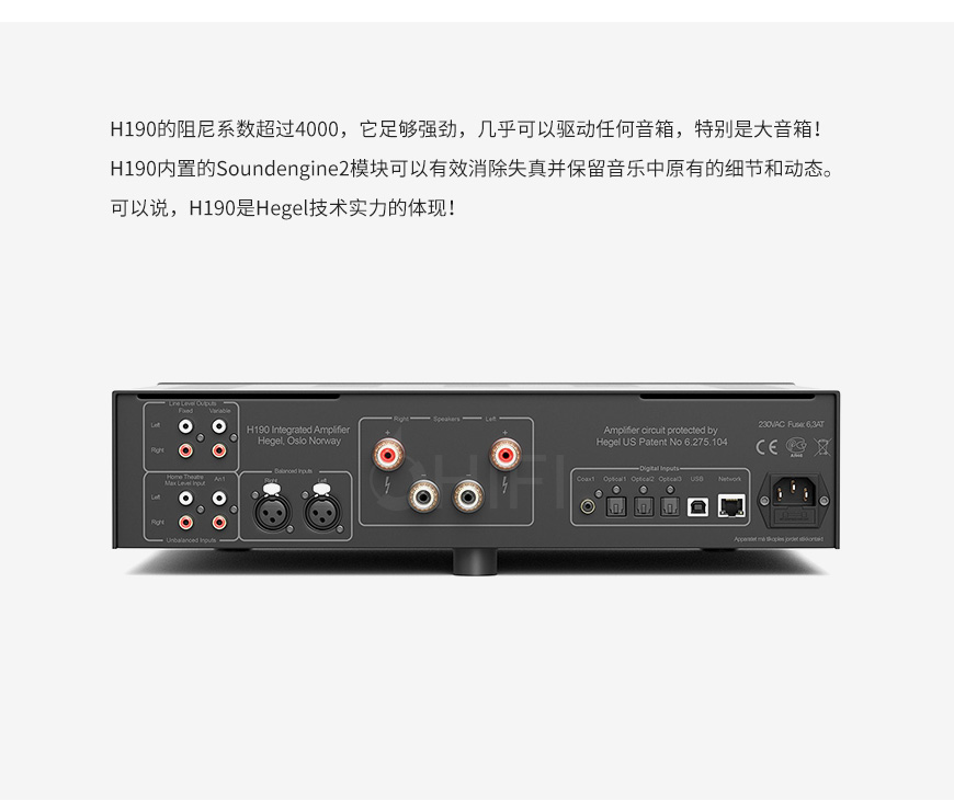 HEGEL H190 合并功放,音響哲學 H190 合并功放