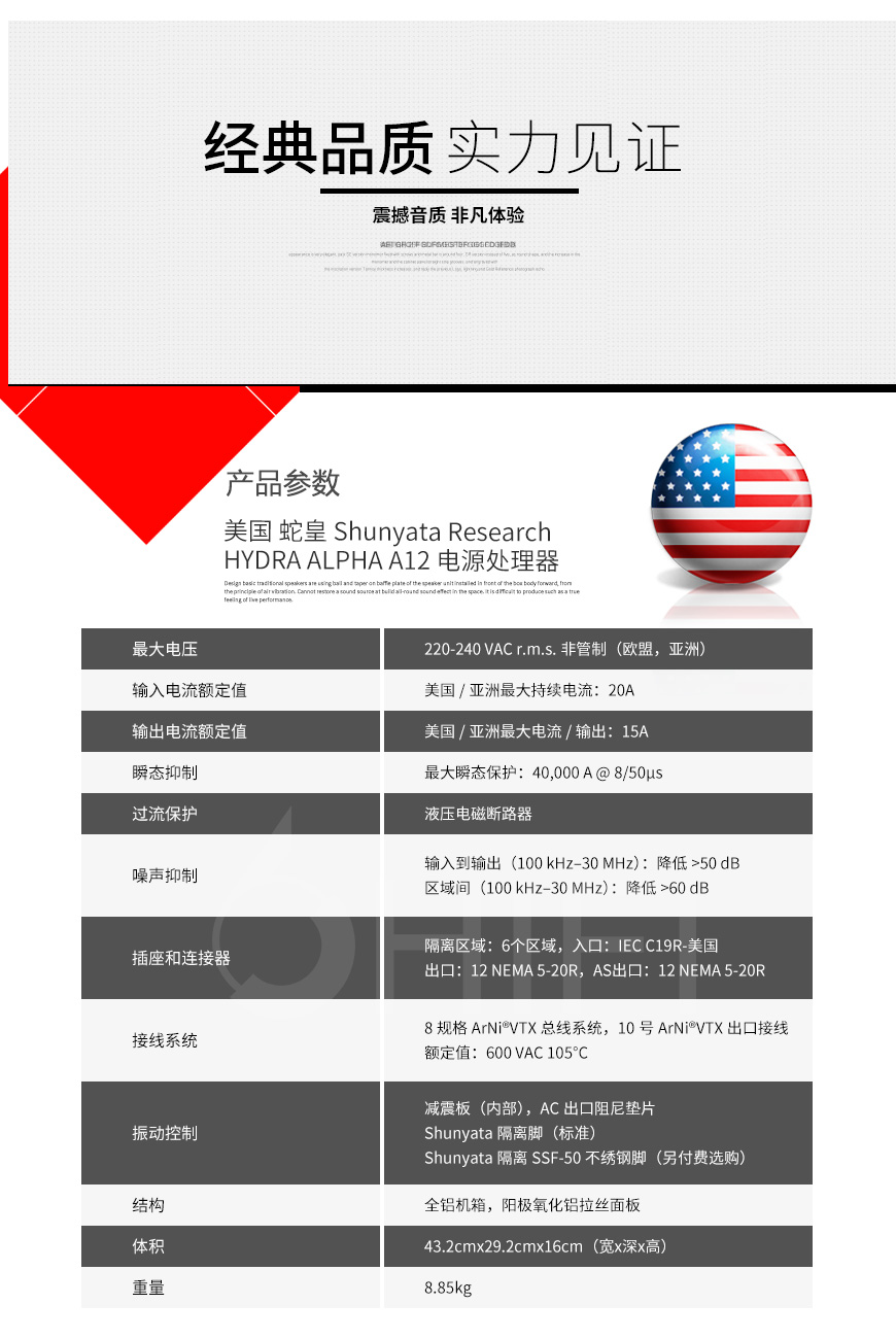 美國 蛇皇 Shunyata Research HYDRA ALPHA A12 電源處理器,蛇皇 HYDRA ALPHA A12 電源處理器,美國 Shunyata Research HYDRA ALPHA A12,美國 蛇皇