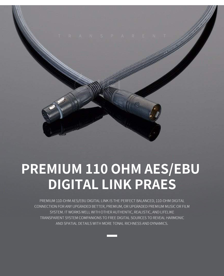 美國 Transparent 天仙配 Premium 110 Ohm AESEBU Digital Link PRAES 平衡信號線 數碼線