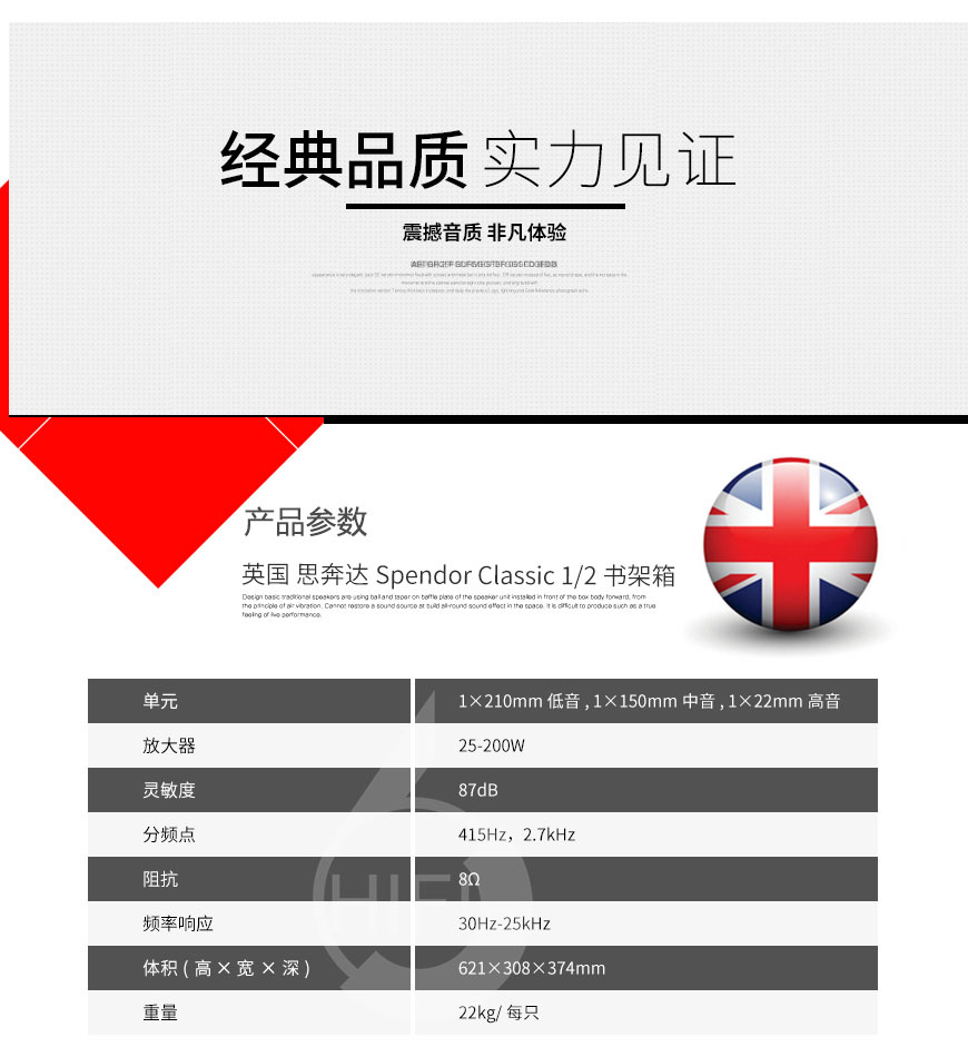 Spendor Classic 1/2,思奔達 Classic 1/2,思奔達古典系列音箱