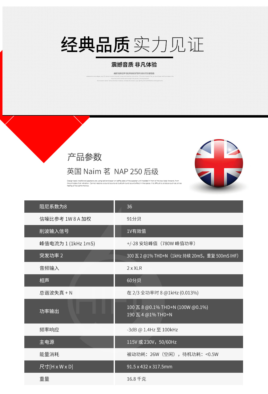 Naim茗,Naim,茗,NAP 250,后級