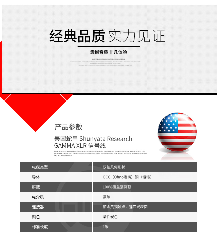美國蛇皇,Shunyata Research,GAMMA,XLR信號線